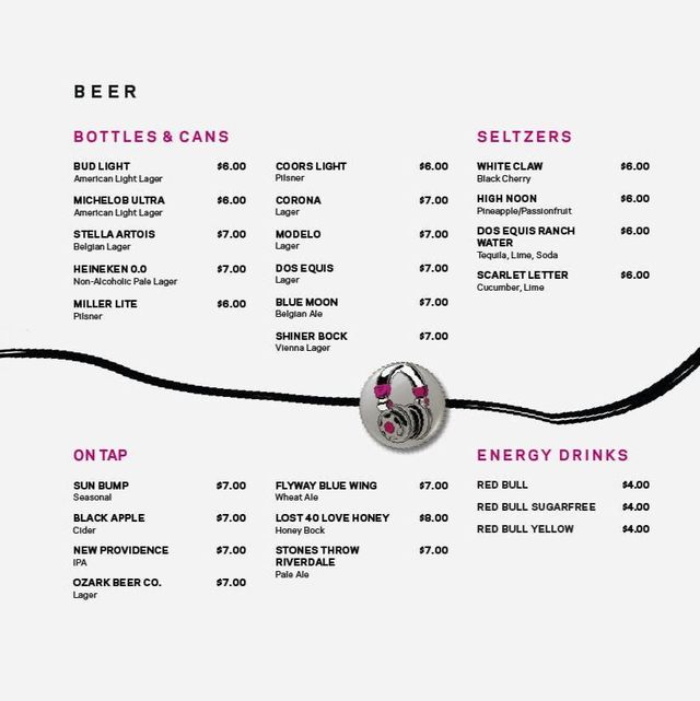 Bar Menu | Specialty Cocktails, Beer on Tap, Wine, Food